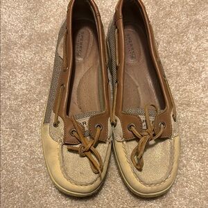 Sperry Women's Tan and Cream Boat Shoes